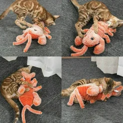 TailTrend Haustierzubehör|Haustierspielzeug-Interaktives Plüsch-Hummer-Katzenspielzeug – Schlabberspielzeug für Haustiere