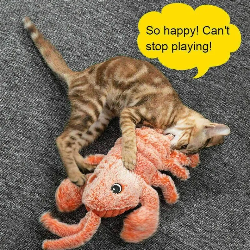 TailTrend Haustierzubehör|Haustierspielzeug-Interaktives Plüsch-Hummer-Katzenspielzeug – Schlabberspielzeug für Haustiere