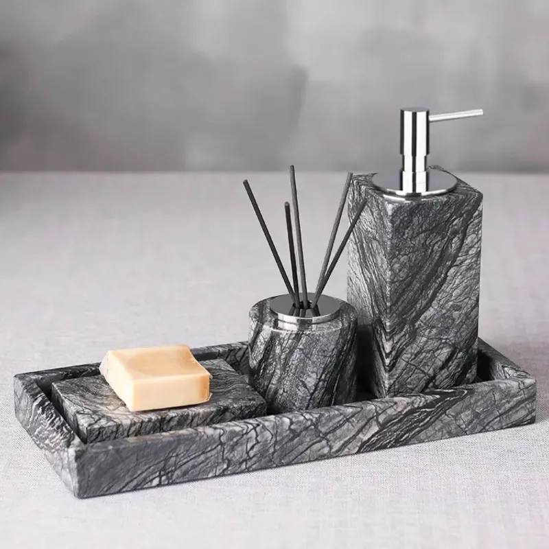 The Bath Nook Badezimmer-Isabella Marmor Badezimmer-Accessoires-Set – Elegante Badezimmerdekoration