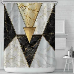 Aqua Essence Badezimmer-Isis Marble Shower Curtain - Elegant Bathroom Decor