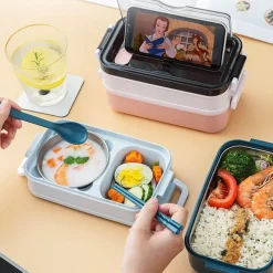 Roam Ready Camping-Werkzeuge|Outdoor-Artikel-Isolierte, auslaufsichere Suppenschüssel – doppelschichtiger Lunchbehälter