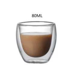 Tom Küche & Esszimmer-Isolierte doppelwandige Kaffeetasse aus Glas – Trinkgeschirr für heiße und kalte Getränke