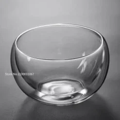 Plates u0026 More Küche & Esszimmer-Isolierte doppelwandige Salatschüssel aus Glas – hitzebeständiger Küchenbehälter