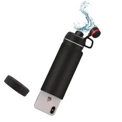 Wild u0026 Free Gear Outdoor-Artikel-Isolierte Thermos-Wasserflasche – Reisebecher mit versteckter Tasche und Geheimfach