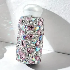 Feast Essentials Küche & Esszimmer-Isolierte Wasserflasche aus Kristallglas – Thermo-Getränkebehälter