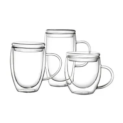 Plates u0026 More Küche & Esszimmer-Isolierter doppelwandiger Becher mit Deckel – Bier, Whiskey, Wein, Tee, Kaffeetasse