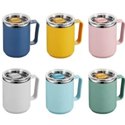 Tom Küche & Esszimmer-Isolierter Kaffeebecher aus Edelstahl mit Henkel – Reisebecher