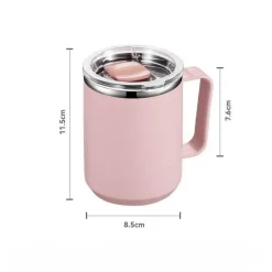 Tom Küche & Esszimmer-Isolierter Kaffeebecher aus Edelstahl mit Henkel – Reisebecher