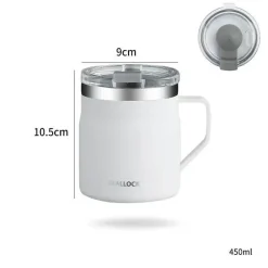 Tom Küche & Esszimmer-Isolierter Kaffeebecher aus Edelstahl mit Deckel, reisefreundliches Design