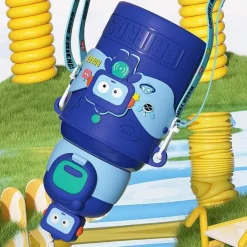 Tom Küche & Esszimmer-Isolierter Reisebecher mit Cartoon-Tiermotiv – Edelstahlbecher mit Silikonhülle