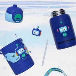 Tom Küche & Esszimmer-Isolierter Reisebecher mit Cartoon-Tiermotiv – Edelstahlbecher mit Silikonhülle