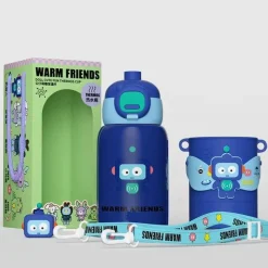 Tom Küche & Esszimmer-Isolierter Reisebecher mit Cartoon-Tiermotiv – Edelstahlbecher mit Silikonhülle