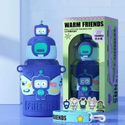 Tom Küche & Esszimmer-Isolierter Reisebecher mit Cartoon-Tiermotiv – Edelstahlbecher mit Silikonhülle