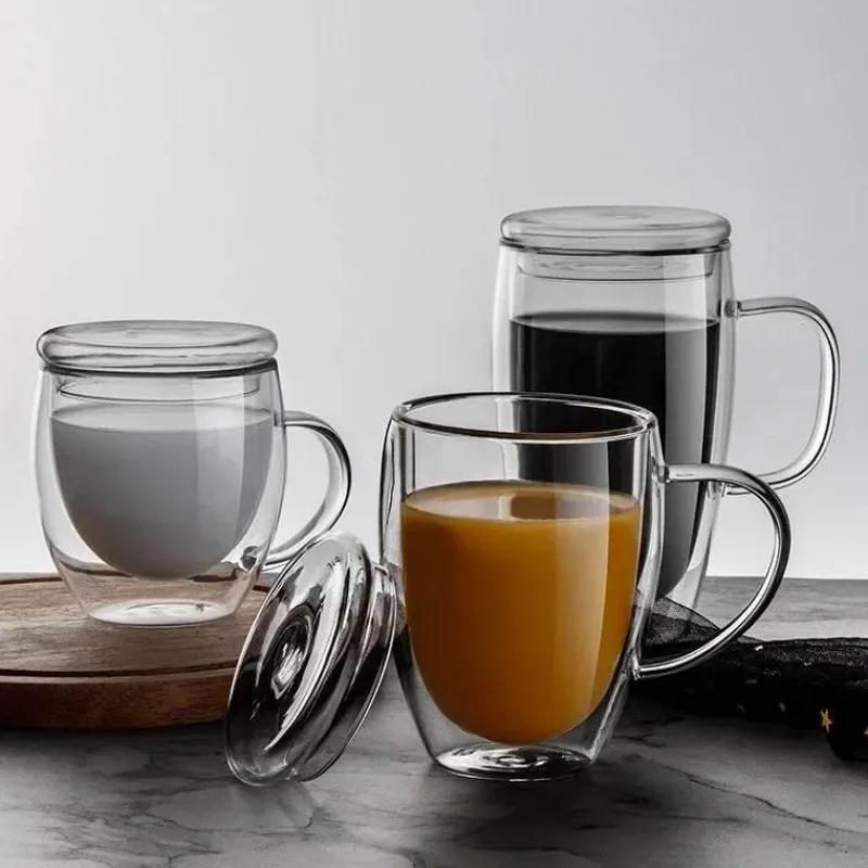 Plates u0026 More Küche & Esszimmer-Isoliertes doppelwandiges Becherset – Bier-, Wein- und Kaffeebecher mit Deckel