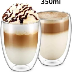 The Cozy Mug Küche & Esszimmer-Isoliertes Espressoglas – Doppelwandiger Kaffeebecher für Heißgetränke