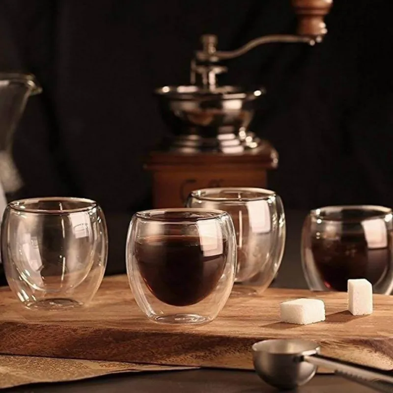 The Cozy Mug Küche & Esszimmer-Isoliertes Espressoglas – Doppelwandiger Kaffeebecher für Heißgetränke