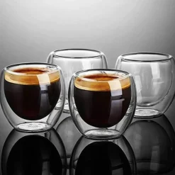 The Cozy Mug Küche & Esszimmer-Isoliertes Espressoglas – Doppelwandiger Kaffeebecher für Heißgetränke