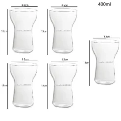 Plates u0026 More Küche & Esszimmer-Isoliertes Trinkbecher-Set aus Glas – Transparente Saft- und Teebecher