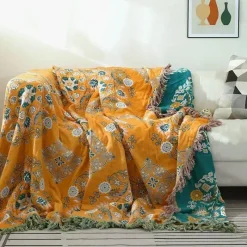 Wrap u0026 Relax Bettzeug-Japanische Baumwolldecke – weicher Sofaüberwurf