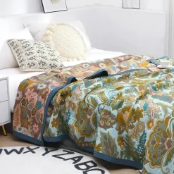 Wrap u0026 Relax Bettzeug-Japanische Baumwollgaze-Decke – Weiche Luxus-Sommerdecke für Erwachsene