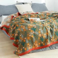 Cozy Haven Bettzeug-Japanische Baumwollgaze-Decke - Weiche, atmungsaktive Sommerdecke