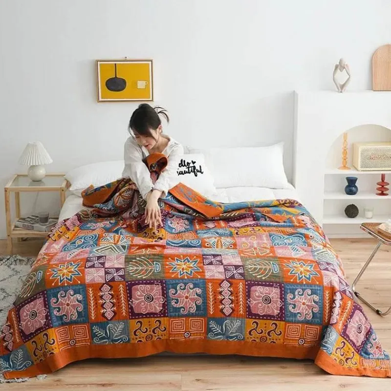 Cozy Haven Bettzeug-Japanische Baumwollgaze-Decke - Weiche, atmungsaktive Sommerdecke