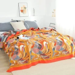 Cozy Haven Bettzeug-Japanische Baumwollgaze-Decke - Weiche, atmungsaktive Sommerdecke