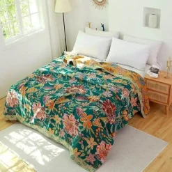 Cozy Haven Bettzeug-Japanische Baumwollgaze-Decke - Weiche, atmungsaktive Sommerdecke