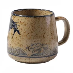 The Decor Haven Küche & Esszimmer-Japanische handgefertigte Keramiktassen – Retro-Design