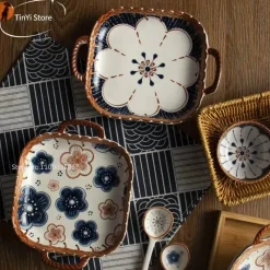 Plates u0026 More Küche & Esszimmer-Japanische Keramik-Backschüssel mit Griff – Mikrowellengeeignete Nudelschale, 1 Stück