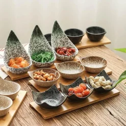 The Culinary Kit Küche & Esszimmer-Japanische Snackschalen aus Keramik – Kreatives Geschirr für Vorspeisen