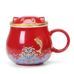 The Cozy Mug Küche & Esszimmer-Japanische Tee-Ei-Tassen aus Keramik – Elegantes Teezubereitungsset