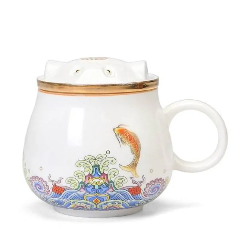 The Cozy Mug Küche & Esszimmer-Japanische Tee-Ei-Tassen aus Keramik – Elegantes Teezubereitungsset