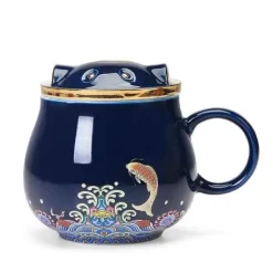 The Cozy Mug Küche & Esszimmer-Japanische Tee-Ei-Tassen aus Keramik – Elegantes Teezubereitungsset