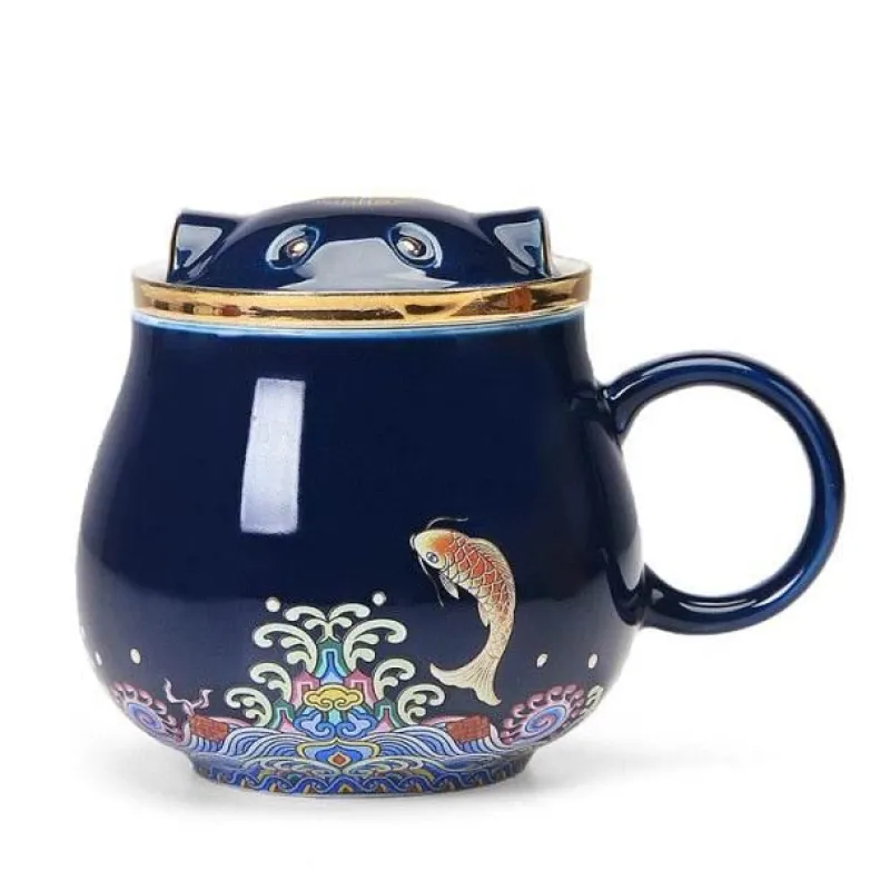 The Cozy Mug Küche & Esszimmer-Japanische Tee-Ei-Tassen aus Keramik – Elegantes Teezubereitungsset