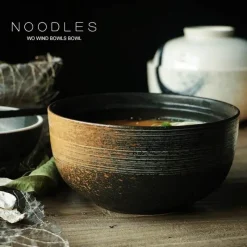 Elegance at the Table Küche & Esszimmer-Japanisches Ramen-Schüsseln-Set aus Keramik – Nudelsuppen- und Reisschüsseln mit Deckel