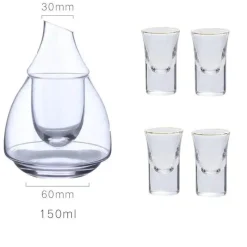 Plates u0026 More Küche & Esszimmer-Japanisches Weinflaschen- und Becherset aus Glas mit Stövchen – elegantes Trinkgeschirr für besondere Anlässe