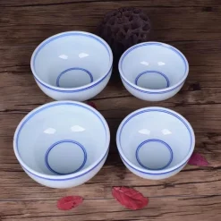 Elegance at the Table Küche & Esszimmer-Jingdezhen Blau-Weiße Keramik-Reisschüssel - Porzellan-Suppenschüssel