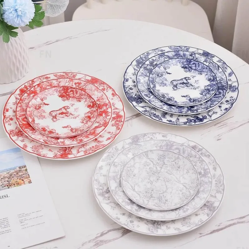 Elegance at the Table Küche & Esszimmer-Jungle Bone China Geschirrset Elegante Teller & Servierplatten