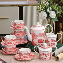 Feast u0026 Flair Küche & Esszimmer-Jungle Lion Tee- und Kaffeeservice aus Bone China – Elegante Geschirrkollektion