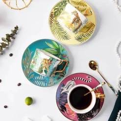 Feast u0026 Flair Küche & Esszimmer-Jungle Secret Teetassen-Set – Exotische tropische Teetassen