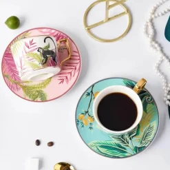 Feast u0026 Flair Küche & Esszimmer-Jungle Secret Teetassen-Set – Exotische tropische Teetassen