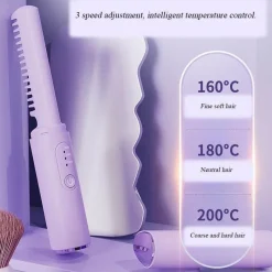 PureGlow Frauenpflege|Körperpflege-Kabelloser tragbarer Haarstylerkamm – Anti-Verbrennungs-Design