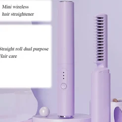 PureGlow Frauenpflege|Körperpflege-Kabelloser tragbarer Haarstylerkamm – Anti-Verbrennungs-Design