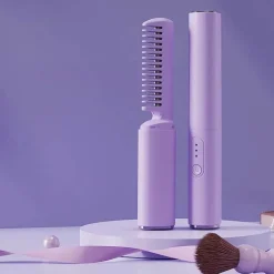 PureGlow Frauenpflege|Körperpflege-Kabelloser tragbarer Haarstylerkamm – Anti-Verbrennungs-Design