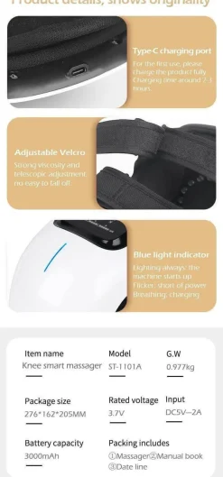 The Relaxation Nook Gesundheits-Gadgets|Gesundheits- Und Entspannungstools-Kabelloses Kniemassagegerät – Elektrisches Gerät zur Schmerzlinderung