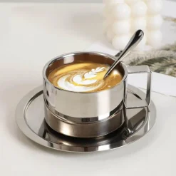 Feast Essentials Küche & Esszimmer-Kaffeebecher aus Edelstahl – Robuste Tassen aus Sterlingstahl