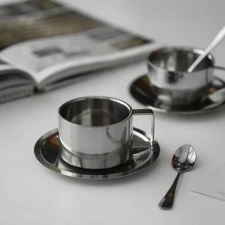 Feast Essentials Küche & Esszimmer-Kaffeebecher aus Edelstahl – Robuste Tassen aus Sterlingstahl