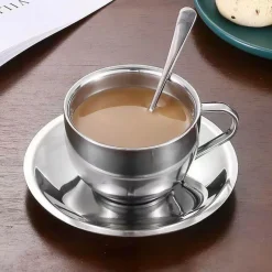 Feast Essentials Küche & Esszimmer-Kaffeebecher aus Edelstahl – Robuste Tassen aus Sterlingstahl