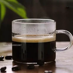 Plates u0026 More Küche & Esszimmer-Kaffeebecher-Set aus Glas – 120 ml, Teetassen für Milch, Saft, Bier